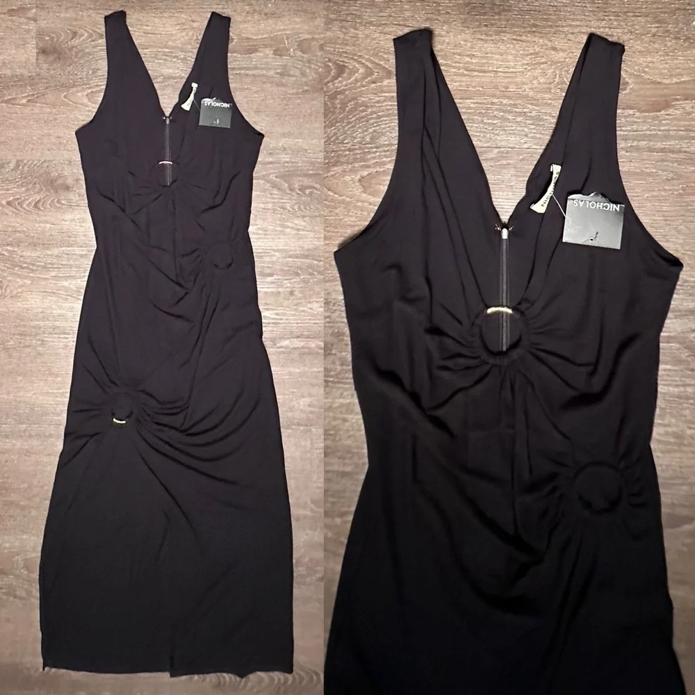 NICHOLAS
NICHOLAS MADDY
MIDI DRESS Black size 4 bodycon - Picture 10 of 10